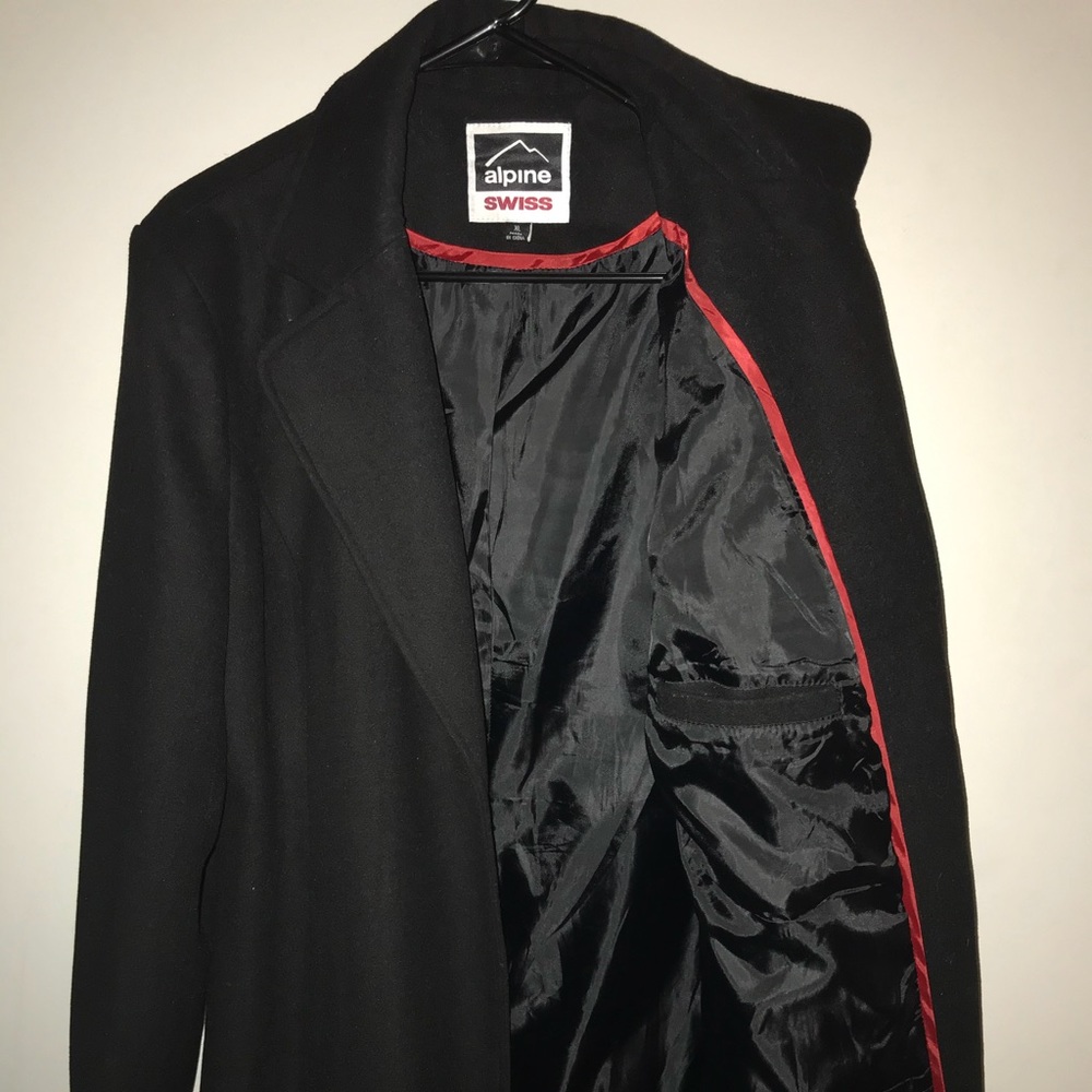 WOMENS BLACK WOOL COAT MID LENGTH